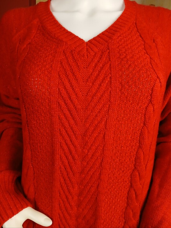 Faded Glory Sweaters - Faded Glory Red Knit Sweater - Women